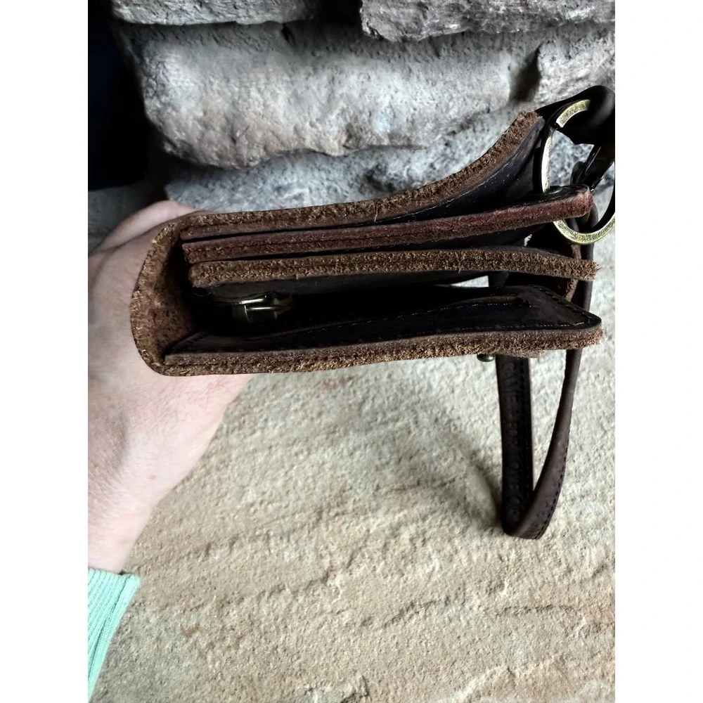 Glove Leather Baseball Wristlet‎ Wallet Brown 